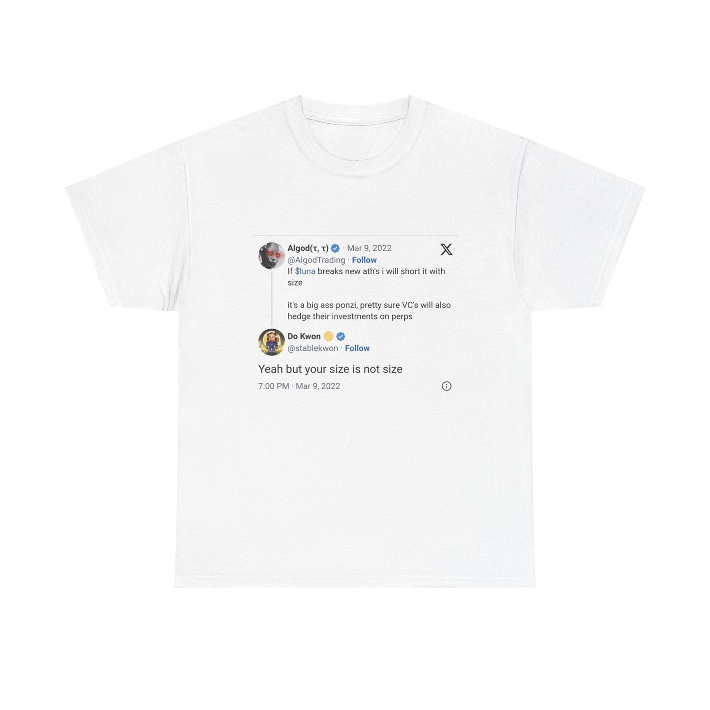 Unisex T-Shirt Funny Crypto X Tee Do Kwon Luna Pinned Tweet Women Man